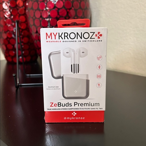 NFS MyKronoz ZEBUDS Premium Silver NIB Wireless Bluetooth In-Ear Headphones - Picture 7 of 16
